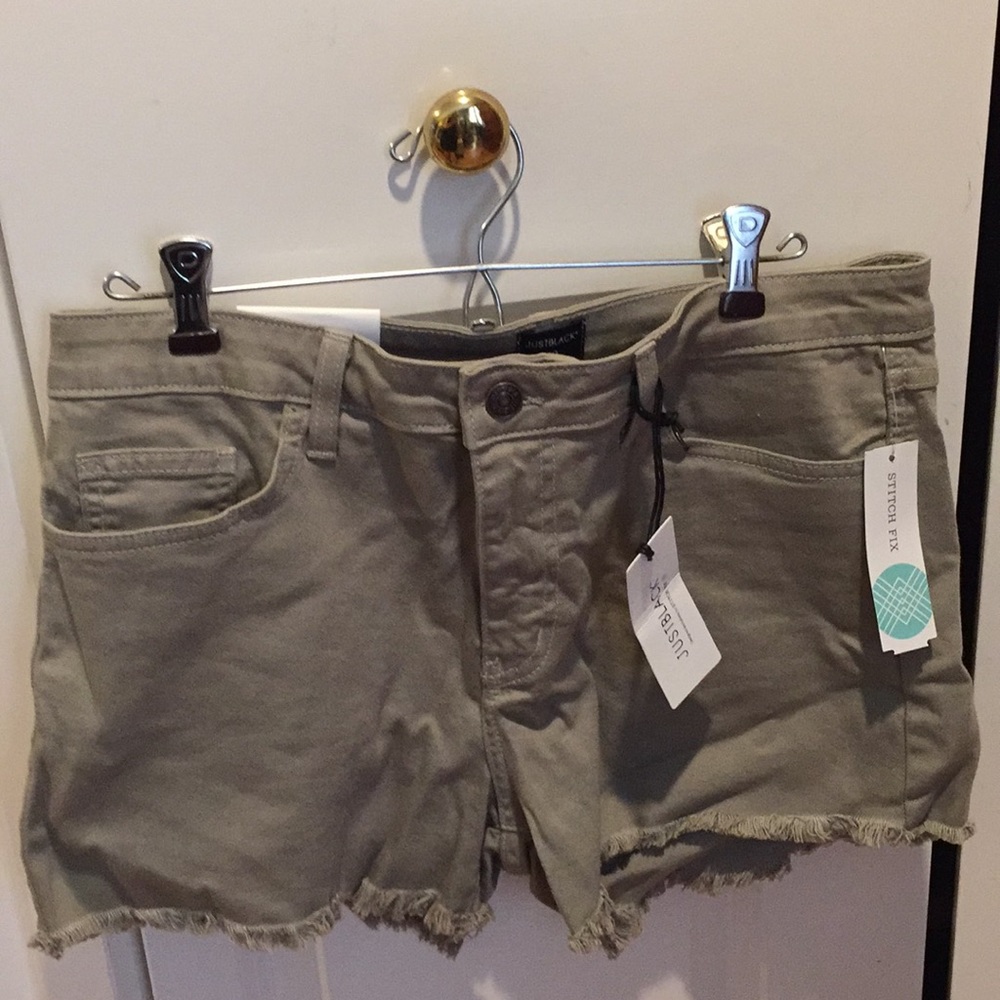 Just Black Denim Olive Shorts